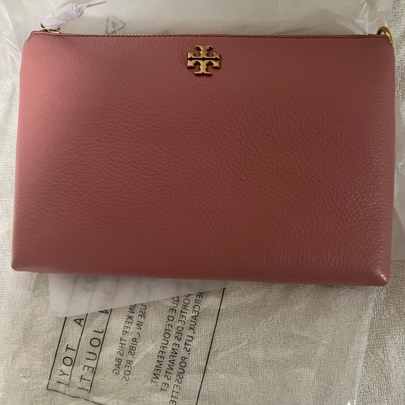 Tory Burch Kira Pebbled Wallet Crossbody In Pink Magnolia NWT - Picture 12 of 12